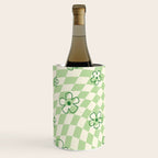 Green Checker Swirl With Flowers Wine Chiller Gallery Image 2
