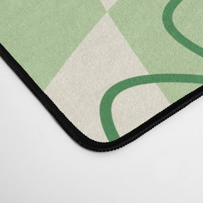 Green Checker Swirl With Flowers Desk Mat Gallery Image 4