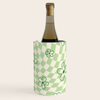 Green Checker Swirl With Flowers Wine Chiller Gallery Image 3