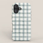 watercolor plaid - muted blue iPhone Case Gallery Image 1