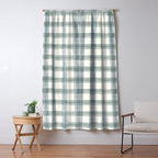 watercolor plaid - muted blue Window Curtain Gallery Image 5