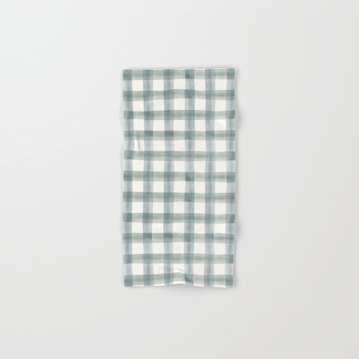 watercolor plaid - muted blue Bath Towel Gallery Image 1