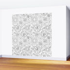 Black and white hand drawn flower art pattern Wall Mural Gallery Image 2