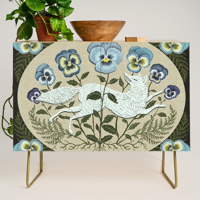 Fox in the Pansies Credenza Gallery Image 1