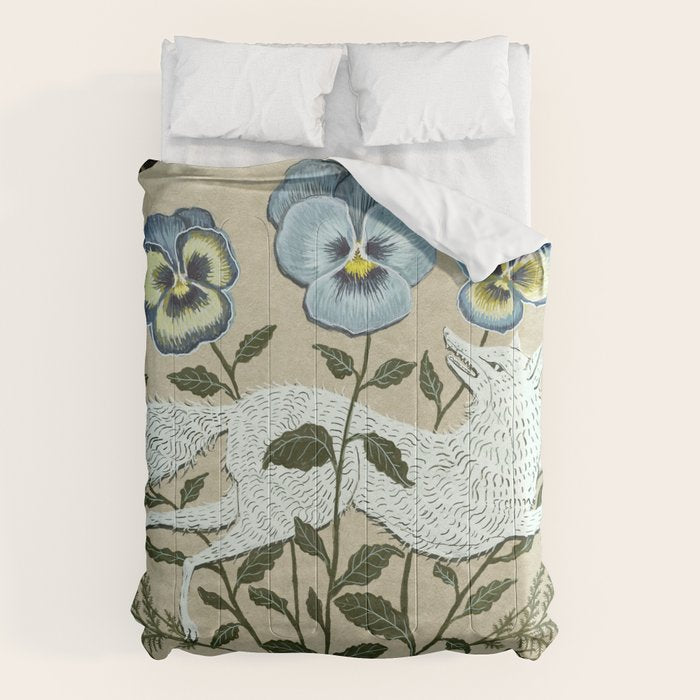 Fox in the Pansies Comforter Gallery Image 6