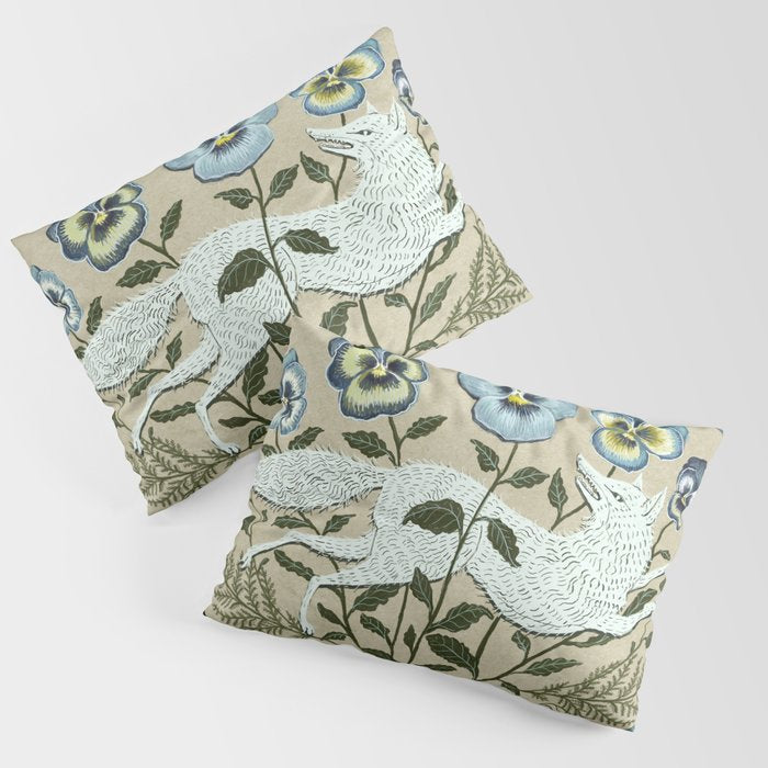 Fox in the Pansies Pillow Sham Gallery Image 3
