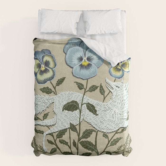 Fox in the Pansies Duvet Cover Gallery Image 6