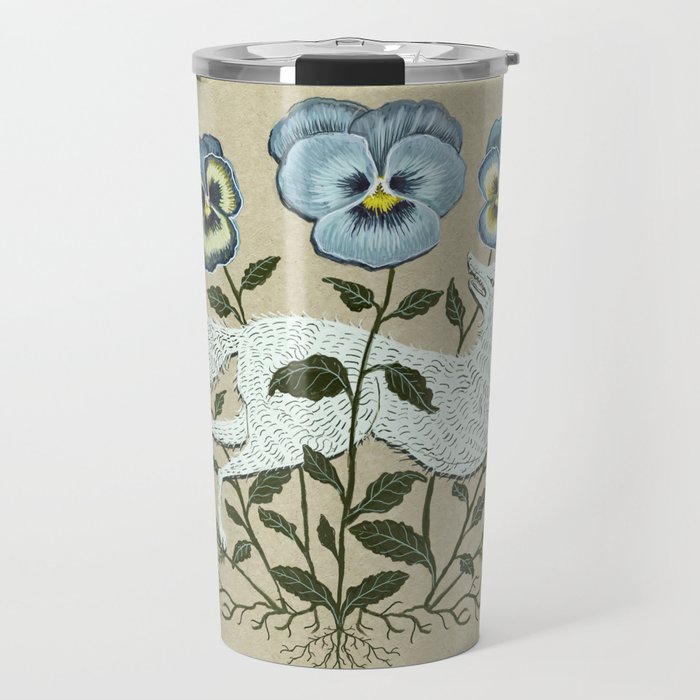 Fox in the Pansies Travel Mug Gallery Image 1