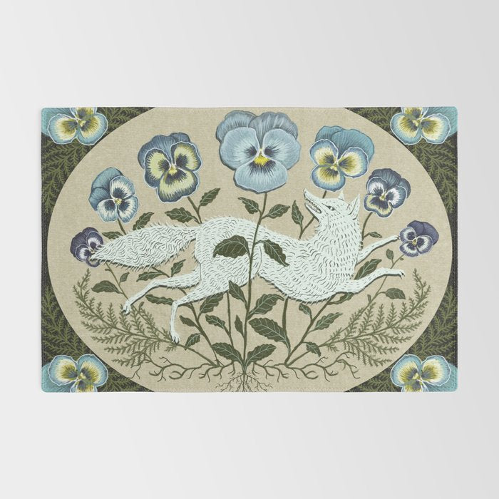 Fox in the Pansies Rug Gallery Image 2