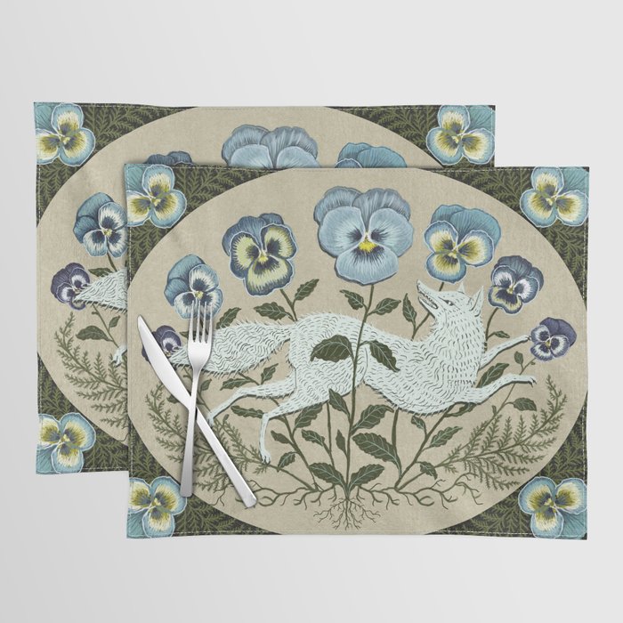 Fox in the Pansies Placemat Gallery Image 1