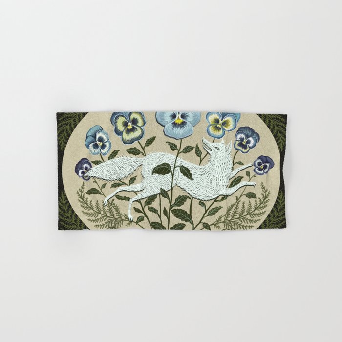Fox in the Pansies Bath Towel Gallery Image 1
