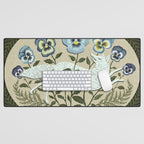 Fox in the Pansies Desk Mat Gallery Image 1