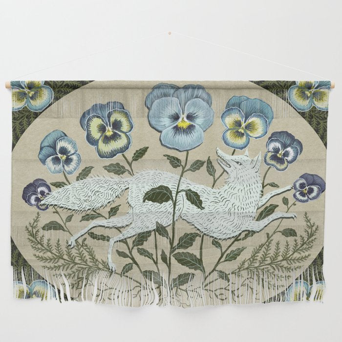 Fox in the Pansies Wall Hanging Gallery Image 1