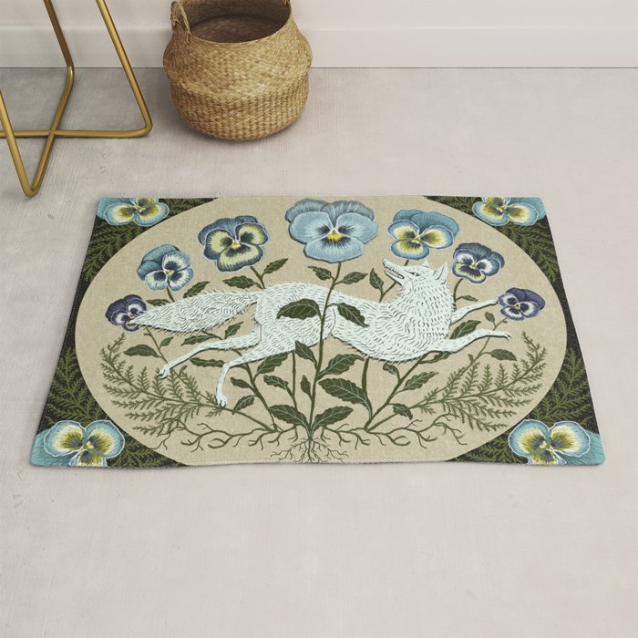 Fox in the Pansies Rug Gallery Image 1