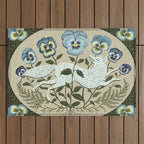 Fox in the Pansies Outdoor Rug Gallery Image 1