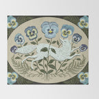 Fox in the Pansies Throw Blanket Gallery Image 2