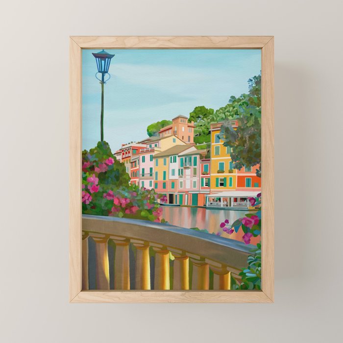 Charming Riviera Waterfront Mini Art Print Gallery Image 1