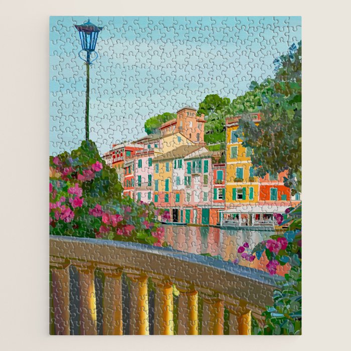 Charming Riviera Waterfront Jigsaw Puzzle Gallery Image 1