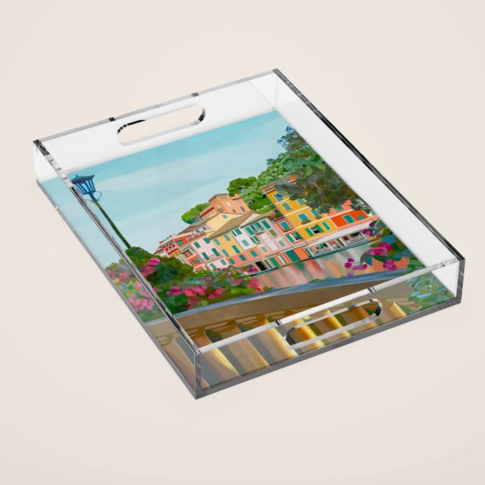 Charming Riviera Waterfront Acrylic Tray Gallery Image 1