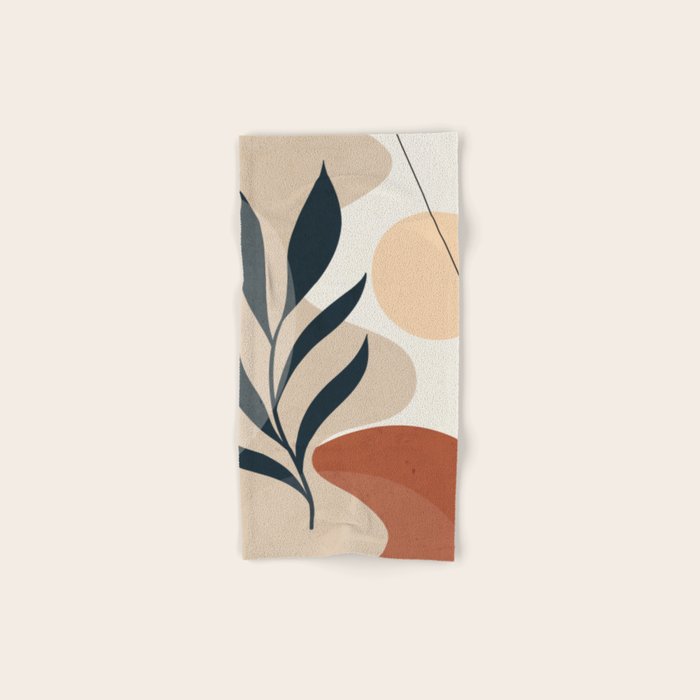 Minimal Abstract Art Plant 9 Bath Towel Gallery Image 1