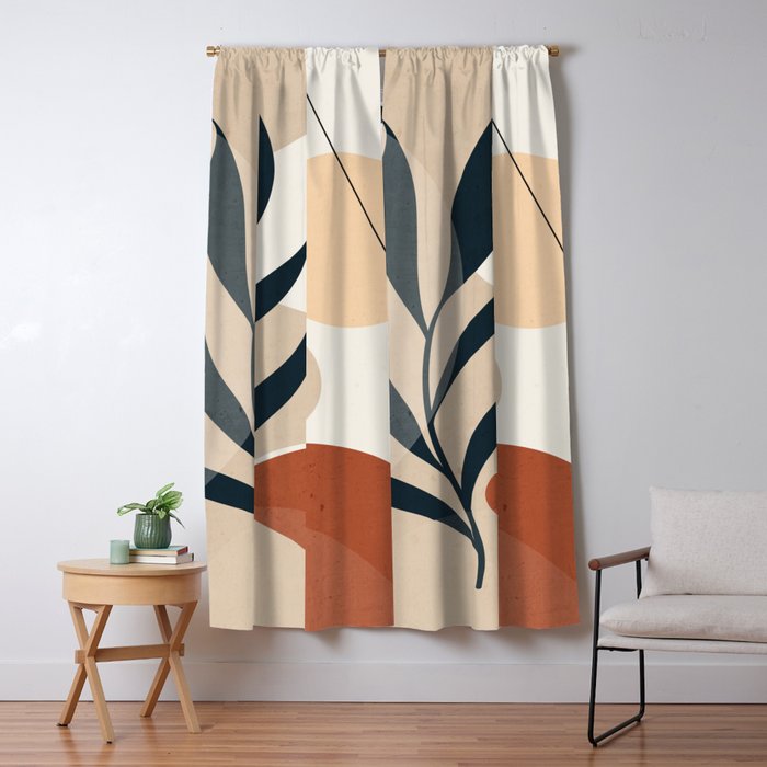 Minimal Abstract Art Plant 9 Window Curtain Gallery Image 1