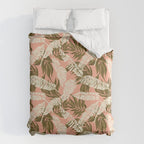 Jungle Leaf Coral Pink Duvet Cover Gallery Image 6