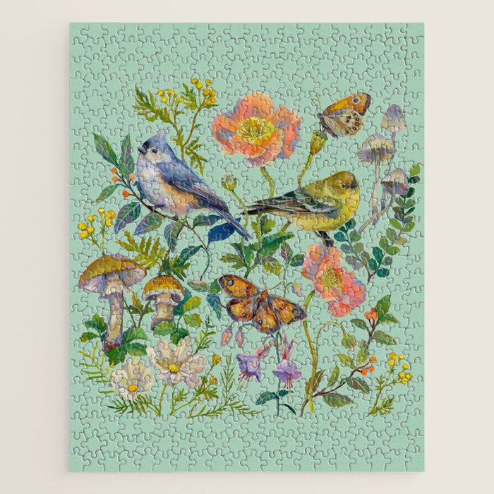 Flower Birds Garden Jigsaw Puzzle Gallery Image 1