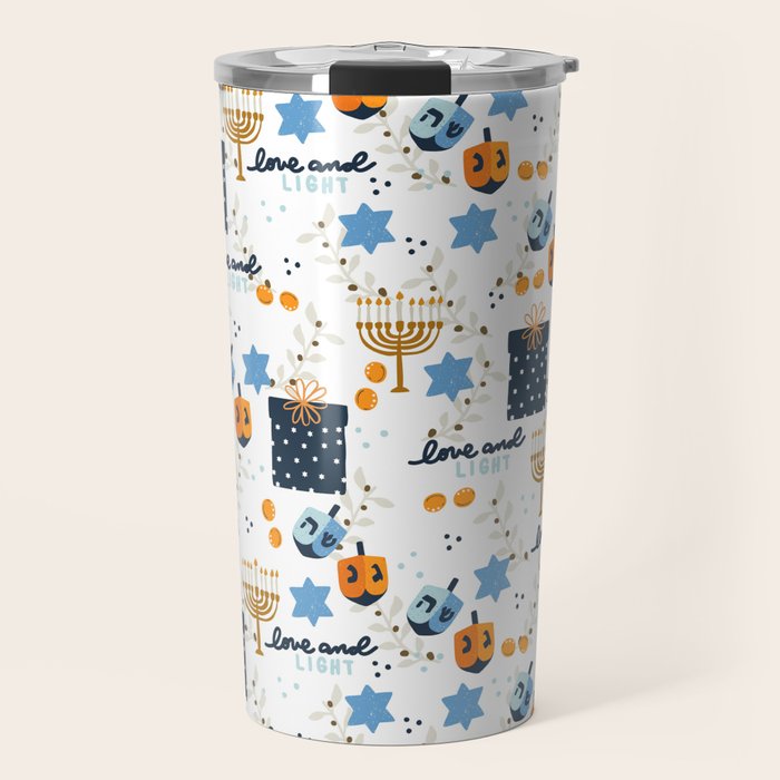 Love and Light for Hanukkah Travel Mug Gallery Image 1