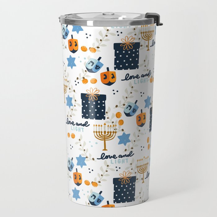 Love and Light for Hanukkah Travel Mug Gallery Image 2