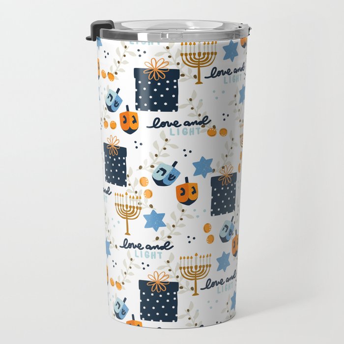 Love and Light for Hanukkah Travel Mug Gallery Image 3