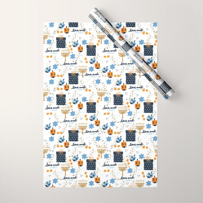 Love and Light for Hanukkah Wrapping Paper Gallery Image 1