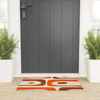 Retro 70s Minimalist Mid Century Modern Piquet Abstract in 1970s Brown and Orange Tones Welcome Mat Gallery Image 3