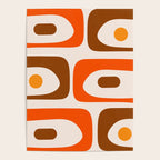 Retro 70s Minimalist Mid Century Modern Piquet Abstract in 1970s Brown and Orange Tones Poster Gallery Image 4