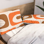 Retro 70s Minimalist Mid Century Modern Piquet Abstract in 1970s Brown and Orange Tones Pillow Sham Gallery Image 2