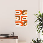 Retro 70s Minimalist Mid Century Modern Piquet Abstract in 1970s Brown and Orange Tones Poster Gallery Image 2