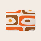 Retro 70s Minimalist Mid Century Modern Piquet Abstract in 1970s Brown and Orange Tones Bath Mat Gallery Image 1