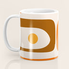 Retro 70s Minimalist Mid Century Modern Piquet Abstract in 1970s Brown and Orange Tones Coffee Mug Gallery Image 3