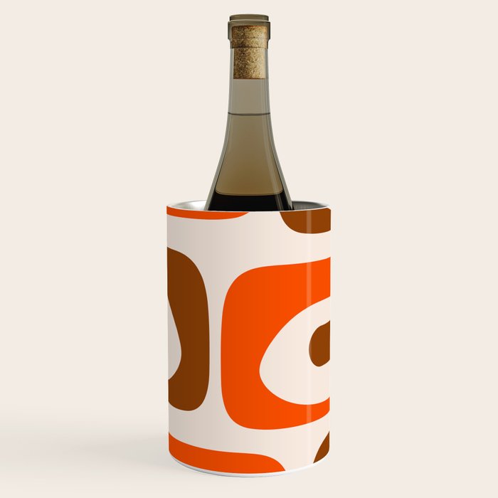 Retro 70s Minimalist Mid Century Modern Piquet Abstract in 1970s Brown and Orange Tones Wine Chiller Gallery Image 1
