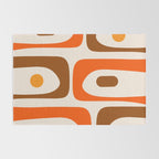 Retro 70s Minimalist Mid Century Modern Piquet Abstract in 1970s Brown and Orange Tones Rug Gallery Image 2