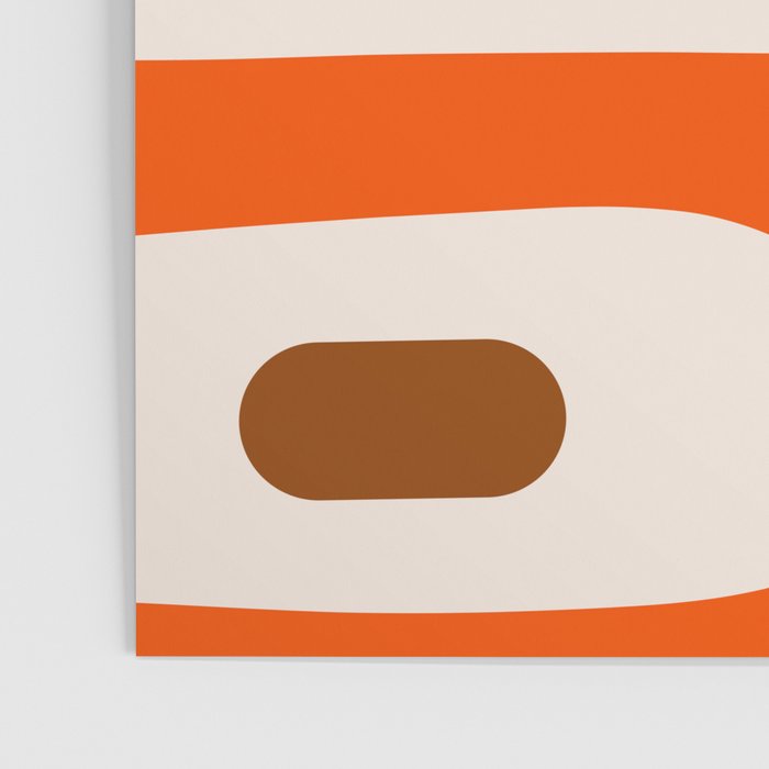 Retro 70s Minimalist Mid Century Modern Piquet Abstract in 1970s Brown and Orange Tones Poster Gallery Image 3