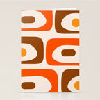 Retro 70s Minimalist Mid Century Modern Piquet Abstract in 1970s Brown and Orange Tones Stationery Card Gallery Image 2