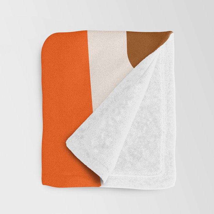 Retro 70s Minimalist Mid Century Modern Piquet Abstract in 1970s Brown and Orange Tones Throw Blanket Gallery Image 3