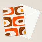 Retro 70s Minimalist Mid Century Modern Piquet Abstract in 1970s Brown and Orange Tones Stationery Card Gallery Image 2