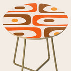 Retro 70s Minimalist Mid Century Modern Piquet Abstract in 1970s Brown and Orange Tones Side Table Gallery Image 2