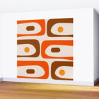 Retro 70s Minimalist Mid Century Modern Piquet Abstract in 1970s Brown and Orange Tones Wall Mural Gallery Image 2