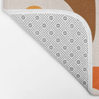 Retro 70s Minimalist Mid Century Modern Piquet Abstract in 1970s Brown and Orange Tones Bath Mat Gallery Image 2