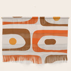 Retro 70s Minimalist Mid Century Modern Piquet Abstract in 1970s Brown and Orange Tones Wall Hanging Gallery Image 1