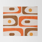 Retro 70s Minimalist Mid Century Modern Piquet Abstract in 1970s Brown and Orange Tones Throw Blanket Gallery Image 2