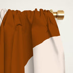 Retro 70s Minimalist Mid Century Modern Piquet Abstract in 1970s Brown and Orange Tones Window Curtain Gallery Image 2