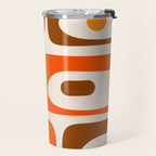 Retro 70s Minimalist Mid Century Modern Piquet Abstract in 1970s Brown and Orange Tones Travel Mug Gallery Image 2